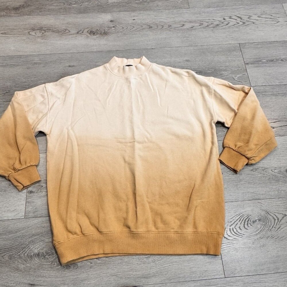 Forever 21 Yellow Reverse Ombre Sweatshirt‎ Size Small S Mockneck